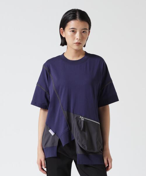 AULA AILA(アウラアイラ)の「AULA AILA(アウラ アイラ)別注ポケットコンビネーションTシャツ(Tシャツ/カットソー・レディース・ネイビー/ブラウン/ブラック・F)」の3枚目の写真