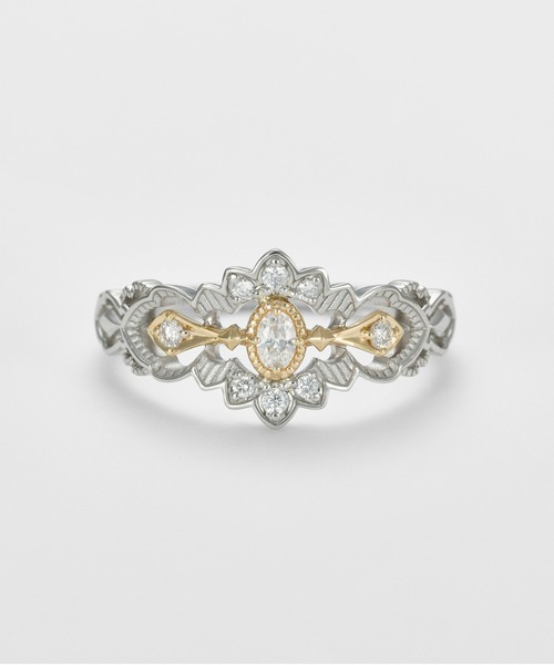 agete（アガット）の「《Limited Edition》K10／プラチナダイヤモンドリング（0.13ct）（リング・レディース・プラチナム・#13/#15）」の2枚目の写真