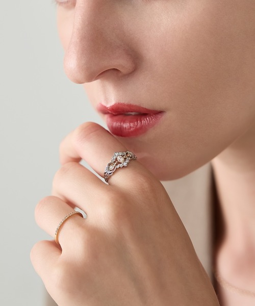 Limited Edition》K10／プラチナダイヤモンドリング（0.13ct）（リング
