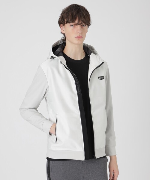 BLACK LABEL CRESTBRIDGE(ブラックレーベル・クレストブリッジ)の「【BLACK lab.】シャドーチェックハイブリッドパーカー(ブルゾン・メンズ・ブラック/ホワイト系その他/ブラウン系その他5・XL/L/M)」の1枚目の写真