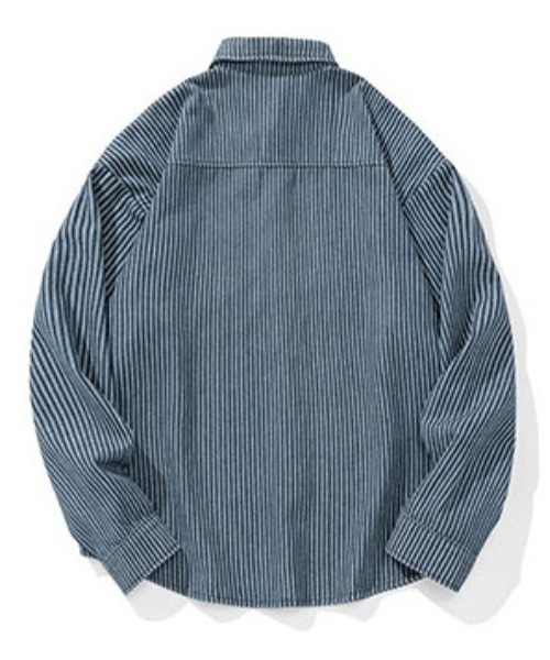 DOUBLE STEAL(ダブルスティール)の「DSワークストライプルーズシャツ(シャツ/ブラウス・メンズ・ネイビー・MEDIUM/X-LARGE/LARGE)」の5枚目の写真