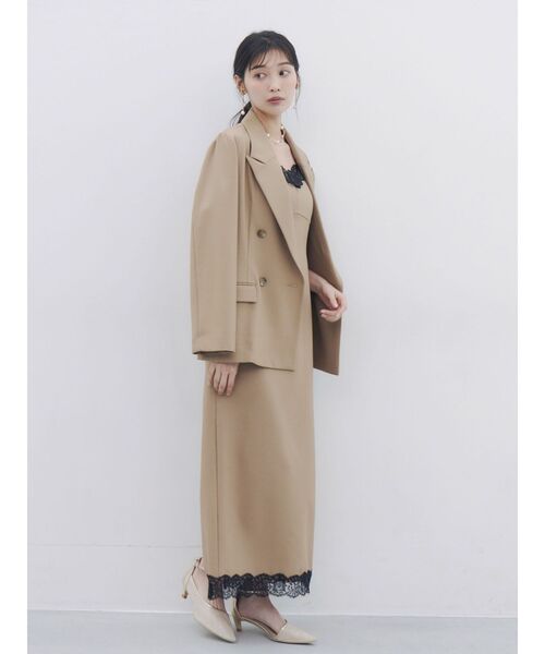 LAGUNAMOON(ラグナムーン)の「【20周年記念】LADYレーストリムキャミワンピース(ワンピース・レディース・ベージュ/チャコールグレー・SMALL/MEDIUM)」の8枚目の写真