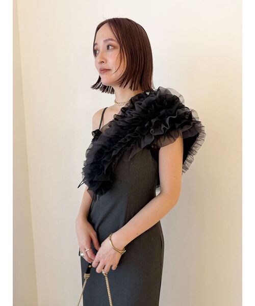 LAGUNAMOON(ラグナムーン)の「【20周年記念】LADYレーストリムキャミワンピース(ワンピース・レディース・ベージュ/チャコールグレー・SMALL/MEDIUM)」の17枚目の写真
