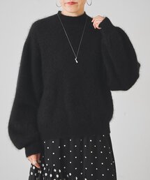 ショルダーギャザーファーニット