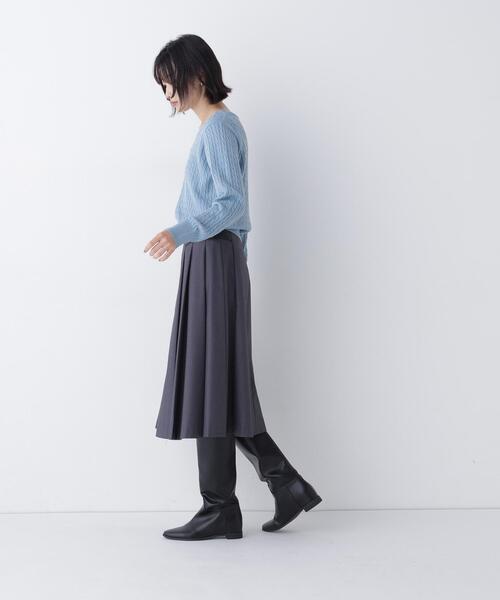 NATURAL BEAUTY BASIC(ナチュラルビューティーベーシック)の「ミニケーブルVネックニット(ニット/セーター・レディース・ブルー/ネイビー/オフホワイト・FREE)」の18枚目の写真