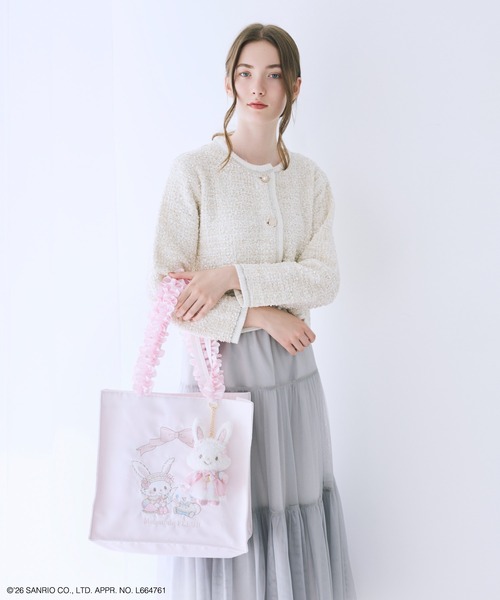 Maison de FLEUR(メゾンドフルール)の「【受注生産】ウィッシュミーメル&シナモロール フリルハンドルトート(トートバッグ・レディース・ピンク・FREE)」の8枚目の写真