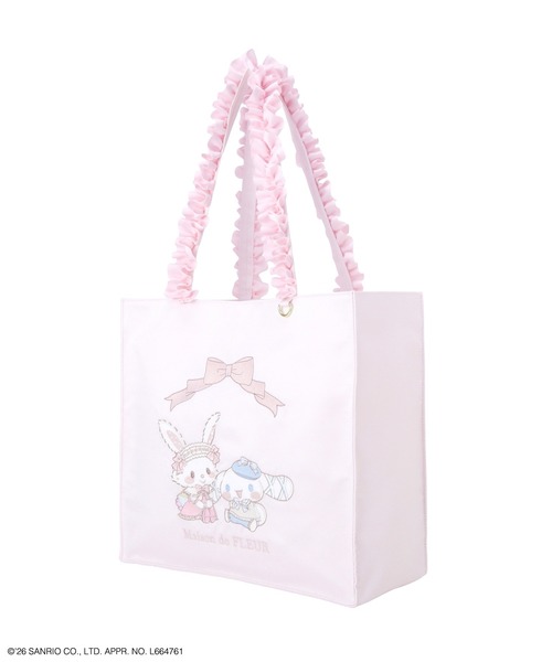 Maison de FLEUR(メゾンドフルール)の「【受注生産】ウィッシュミーメル&シナモロール フリルハンドルトート(トートバッグ・レディース・ピンク・FREE)」の11枚目の写真