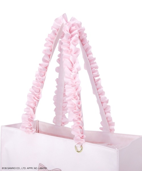 Maison de FLEUR(メゾンドフルール)の「【受注生産】ウィッシュミーメル&シナモロール フリルハンドルトート(トートバッグ・レディース・ピンク・FREE)」の14枚目の写真