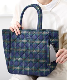 ROOTOTE（ルートート）の「ルートート / トートバッグ スクエア チェック柄 キルティング A5 軽量 自立 EU.スクエア.チェックキルトｰD（トートバッグ）」