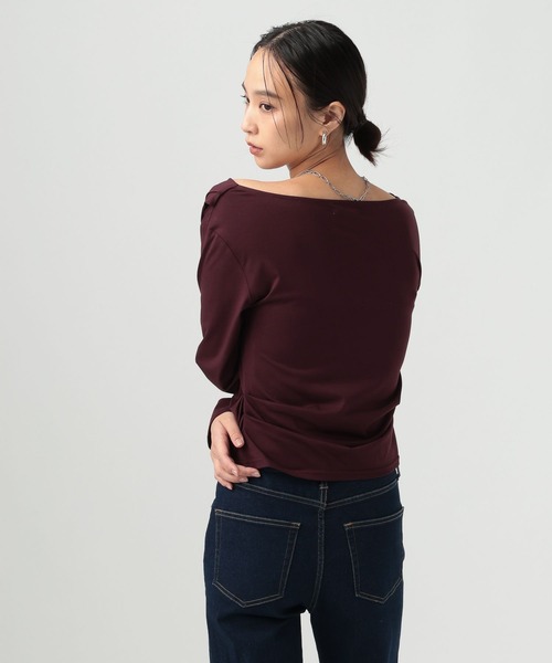 BAYFLOW（ベイフロー）の「ドレープネックロングスリーブプルオーバー（Tシャツ/カットソー・レディース・ボルドー/グレー/ブラック・FREE）」の8枚目の写真