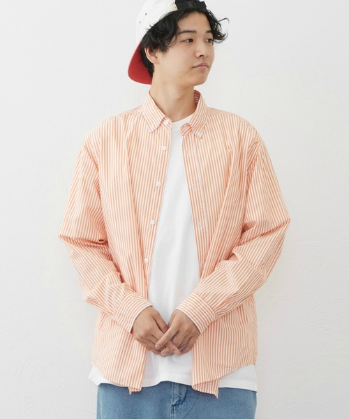 EDWIN(エドウィン)の「ボタンダウンシャツ(シャツ/ブラウス・メンズ・ネイビー/ベージュ/ホワイト/ブルー/オレンジ/ライトブルー/ミント・MEDIUM/LARGE/X-LARGE)」の7枚目の写真