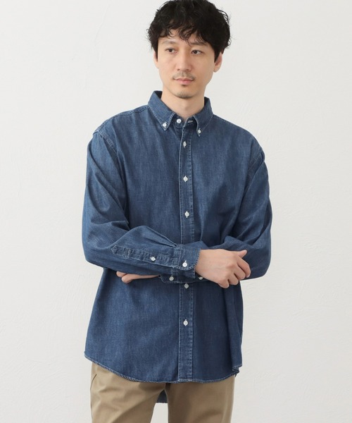 EDWIN(エドウィン)の「ボタンダウンシャツ(シャツ/ブラウス・メンズ・ネイビー/ベージュ/ホワイト/ブルー/オレンジ/ライトブルー/ミント・MEDIUM/LARGE/X-LARGE)」の6枚目の写真