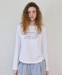 WM DIGITAL EMOJI LONG SLV TEE white