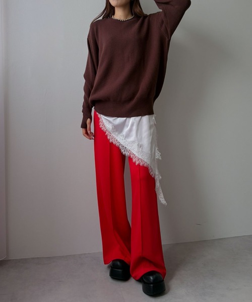 bohmal（ボマール）の「ワイドストレートポンチバギーパンツ（その他パンツ・レディース・レッド/ブラウン/ブラック・FREE）」の16枚目の写真