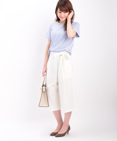 ROPE' PICNIC（ロペピクニック）の「ビジューテープ付きＴシャツ（Tシャツ/カットソー・レディース・ホワイト/ブラック/ブルー・38）」の14枚目の写真