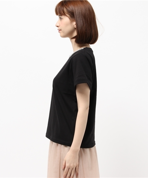 ROPE' PICNIC（ロペピクニック）の「ビジューテープ付きＴシャツ（Tシャツ/カットソー・レディース・ホワイト/ブラック/ブルー・38）」の5枚目の写真