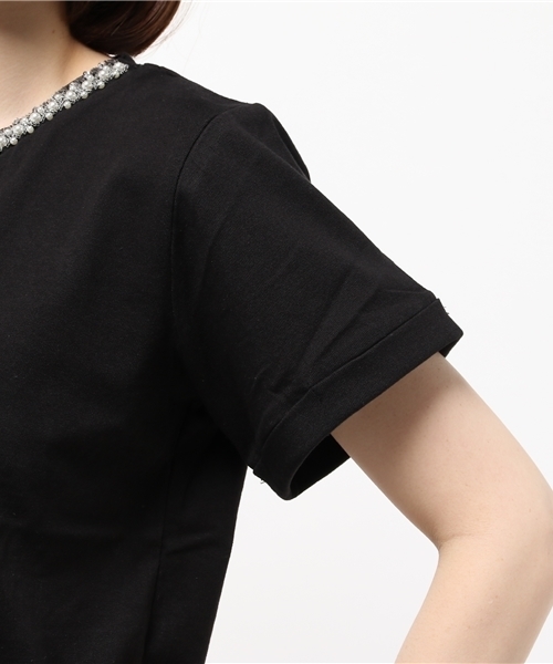 ROPE' PICNIC（ロペピクニック）の「ビジューテープ付きＴシャツ（Tシャツ/カットソー・レディース・ホワイト/ブラック/ブルー・38）」の8枚目の写真