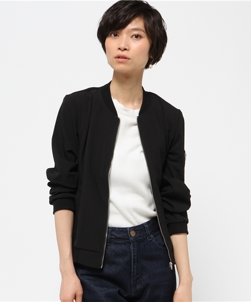 VENCEEXCHANGE（ヴァンスエクスチェンジ）の「ジョーゼットMA-1                  （MA-1・レディース・オフホワイト/ライトカーキ/ブラック・MEDIUM）」の2枚目の写真