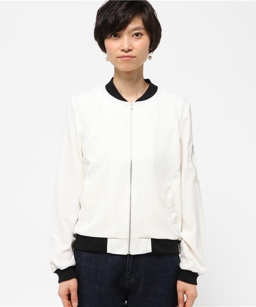 VENCEEXCHANGE（ヴァンスエクスチェンジ）の「ジョーゼットMA-1                  （MA-1・レディース・オフホワイト/ライトカーキ/ブラック・MEDIUM）」の8枚目の写真