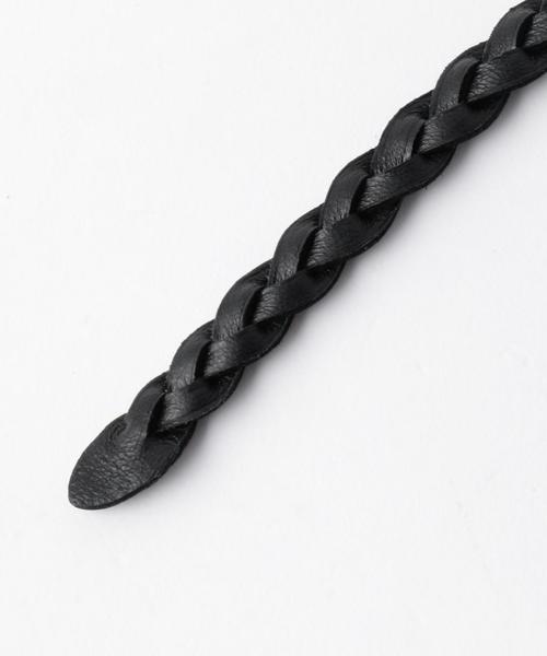 Another Edition（アナザーエディション）の「レザー三つ編みサッシュベルト/AEMFC　MESH Sash BELT（ベルト・レディース・ブラック/ベージュ・FREE）」の3枚目の写真