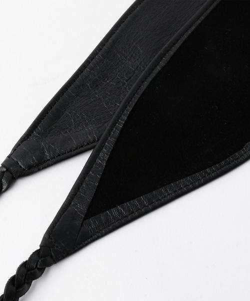 Another Edition（アナザーエディション）の「レザー三つ編みサッシュベルト/AEMFC　MESH Sash BELT（ベルト・レディース・ブラック/ベージュ・FREE）」の5枚目の写真