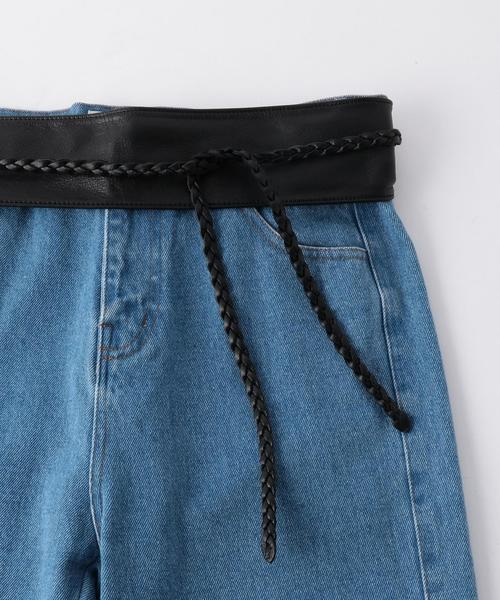 Another Edition（アナザーエディション）の「レザー三つ編みサッシュベルト/AEMFC　MESH Sash BELT（ベルト・レディース・ブラック/ベージュ・FREE）」の7枚目の写真