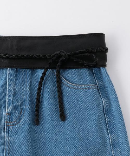 Another Edition（アナザーエディション）の「レザー三つ編みサッシュベルト/AEMFC　MESH Sash BELT（ベルト・レディース・ブラック/ベージュ・FREE）」の8枚目の写真