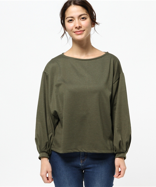 cepo(セポ)の「ポンチ袖ボリュームプルオーバー(Tシャツ/カットソー・レディース・カーキ/ピンク/キャメル/ベージュ・MEDIUM)」の5枚目の写真