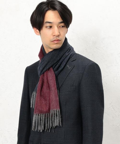 green label relaxing（グリーンレーベルリラクシング）の「カシミヤ 2COL SOLID マフラー◆（マフラー・メンズ・ダークグレー/ベージュ/ネイビー・FREE）」の8枚目の写真