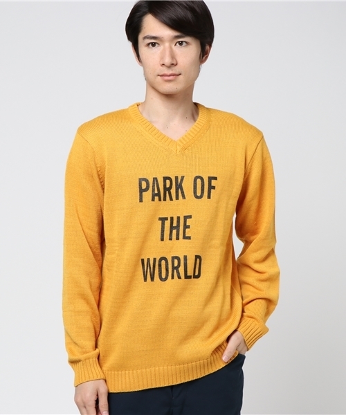 WEGO(ウィゴー)の「WEGO/プリントVネックニット(ニット/セーター・メンズ・ネイビー/ブラック/ホワイト/マスタード・MEDIUM/LARGE)」の15枚目の写真