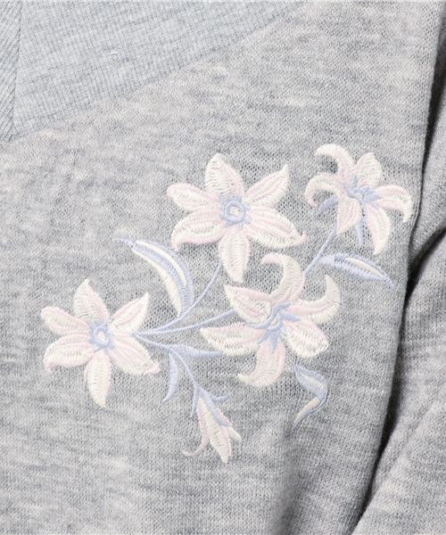 WEGO（ウィゴー）の「WEGO/刺繍Vネックオフショルニット（ニット/セーター・レディース・ピンク/杢グレー/オフホワイト・FREE）」の18枚目の写真