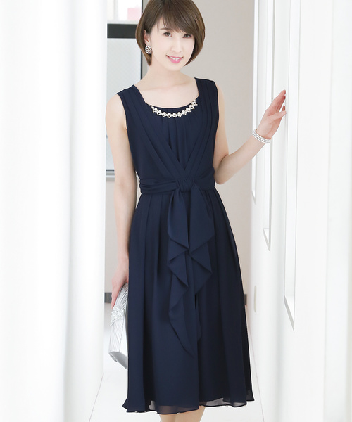 結婚式 服装 ネイビー
