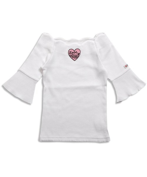 algy（アルジー）の「スカラップリブＴ（Tシャツ/カットソー・キッズ・オフホワイト/ブラック/その他・XX-SMALL/X-SMALL/SMALL/MEDIUM）」の2枚目の写真