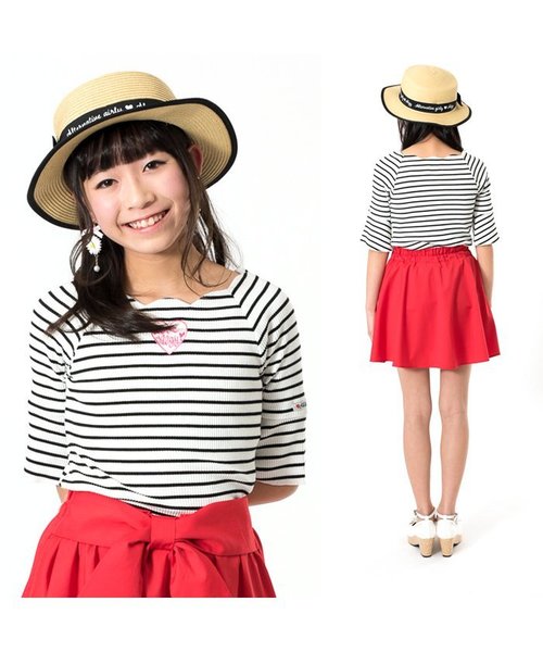 algy（アルジー）の「スカラップリブＴ（Tシャツ/カットソー・キッズ・オフホワイト/ブラック/その他・XX-SMALL/X-SMALL/SMALL/MEDIUM）」の4枚目の写真