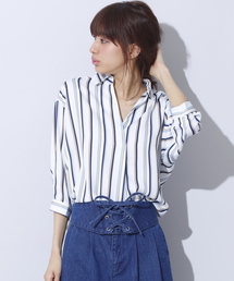 INGNI | 『4/27(木)ルナンデスご紹介商品』『CanCam5月号掲載商品』7分袖マルチストライプ柄スキッパーシャツ/レディーストップス-2017SS-(シャツ/ブラウス)