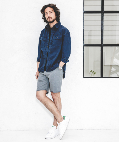 CAMBIO（カンビオ）の「ms3098-Pato×CAMBIOストーンバイオウォッシュ加工高密度コーマウェザーミリタリーシャツ（シャツ/ブラウス・メンズ・カーキ/ブラック/ネイビー・S/L/M）」の16枚目の写真