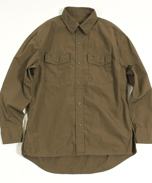 CAMBIO（カンビオ）の「ms3098-Pato×CAMBIOストーンバイオウォッシュ加工高密度コーマウェザーミリタリーシャツ（シャツ/ブラウス・メンズ・カーキ/ブラック/ネイビー・S/L/M）」の5枚目の写真