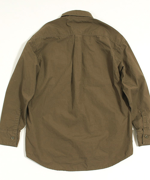 CAMBIO（カンビオ）の「ms3098-Pato×CAMBIOストーンバイオウォッシュ加工高密度コーマウェザーミリタリーシャツ（シャツ/ブラウス・メンズ・カーキ/ブラック/ネイビー・S/L/M）」の6枚目の写真