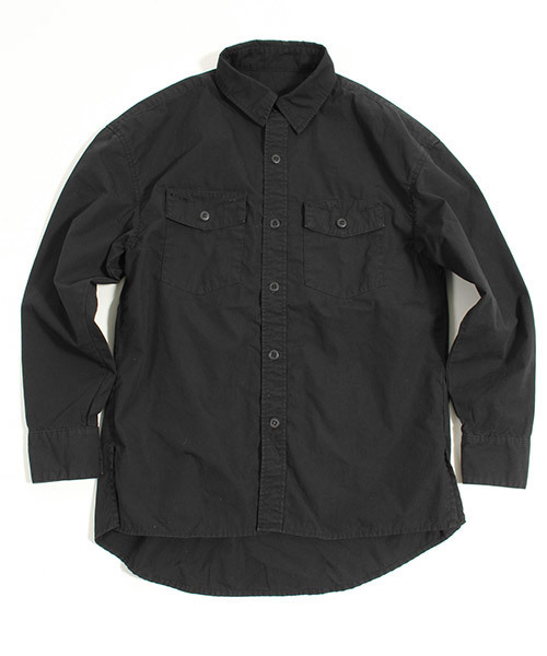 CAMBIO（カンビオ）の「ms3098-Pato×CAMBIOストーンバイオウォッシュ加工高密度コーマウェザーミリタリーシャツ（シャツ/ブラウス・メンズ・カーキ/ブラック/ネイビー・S/L/M）」の9枚目の写真