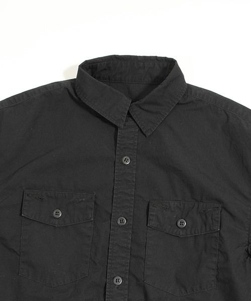CAMBIO（カンビオ）の「ms3098-Pato×CAMBIOストーンバイオウォッシュ加工高密度コーマウェザーミリタリーシャツ（シャツ/ブラウス・メンズ・カーキ/ブラック/ネイビー・S/L/M）」の11枚目の写真