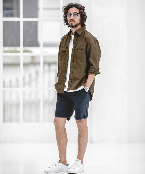 CAMBIO（カンビオ）の「ms3098-Pato×CAMBIOストーンバイオウォッシュ加工高密度コーマウェザーミリタリーシャツ（シャツ/ブラウス・メンズ・カーキ/ブラック/ネイビー・S/L/M）」の17枚目の写真