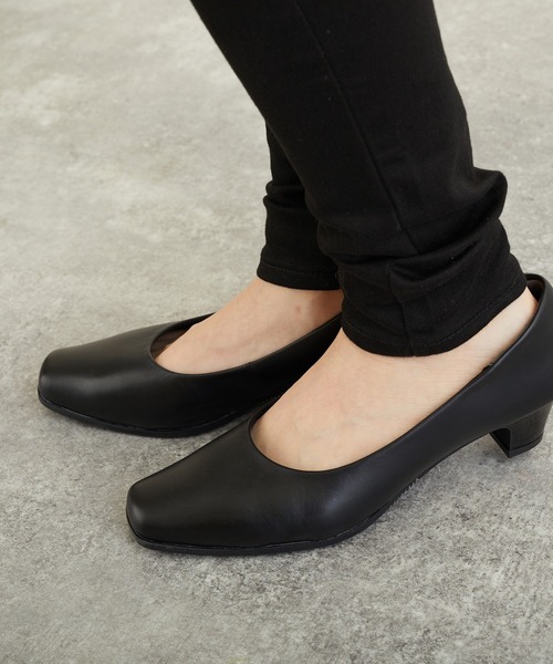 LUGG NAGG(ラグナグ)の「【Le son/ル ソン】牛革 カウレザースクエアパンプス(パンプス・レディース・ブラック・25/23.5/23/22.5/22/25.5/26/21.5/24.5/24)」の7枚目の写真