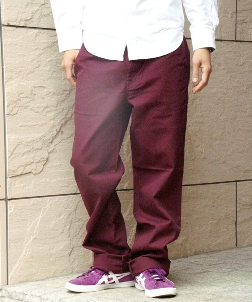 Dickies（ディッキーズ）の「WEGO/フェイダーストレートパンツ（チノパンツ・メンズ・グレイッシュベージュ/オリーブ/ネイビー/ブルー系その他/ワイン・SMALL/MEDIUM/LARGE/X-LARGE）」の5枚目の写真