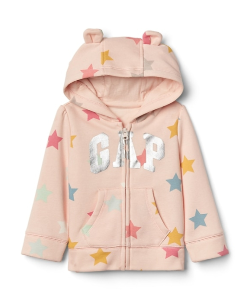 GAP(ギャップ)の「Gap 星柄ロゴジップパーカー(パーカー・キッズ・ライトピンク・50cm/80cm/70cm/60cm/90cm)」の1枚目の写真