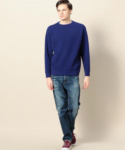 BEAUTY&YOUTH UNITED ARROWS（ビューティーアンドユースユナイテッドアローズ）の「BY ワッフル スウェット ワイドフォルム ニット ◆（ニット/セーター・メンズ・ロイヤルブルー/オフホワイト/イエロー・MEDIUM/SMALL/X-LARGE/LARGE）」の13枚目の写真