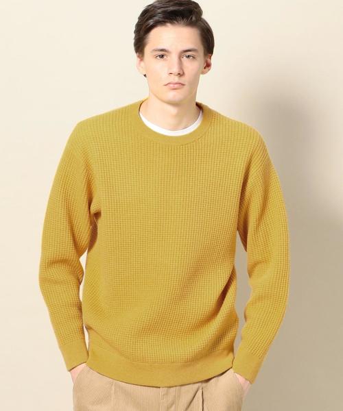 BEAUTY&YOUTH UNITED ARROWS（ビューティーアンドユースユナイテッドアローズ）の「BY ワッフル スウェット ワイドフォルム ニット ◆（ニット/セーター・メンズ・ロイヤルブルー/オフホワイト/イエロー・MEDIUM/SMALL/X-LARGE/LARGE）」の18枚目の写真