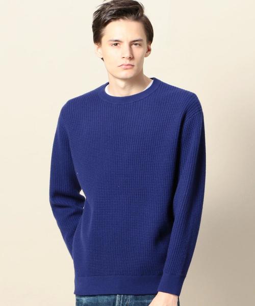 BEAUTY&YOUTH UNITED ARROWS（ビューティーアンドユースユナイテッドアローズ）の「BY ワッフル スウェット ワイドフォルム ニット ◆（ニット/セーター・メンズ・ロイヤルブルー/オフホワイト/イエロー・MEDIUM/SMALL/X-LARGE/LARGE）」の19枚目の写真