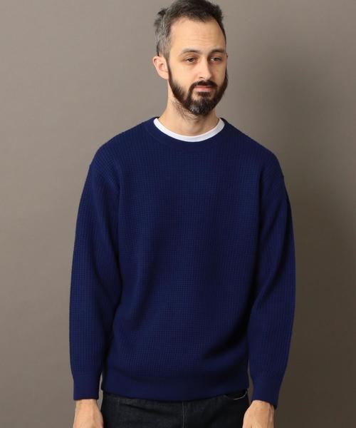 BEAUTY&YOUTH UNITED ARROWS（ビューティーアンドユースユナイテッドアローズ）の「BY ワッフル スウェット ワイドフォルム ニット ◆（ニット/セーター・メンズ・ロイヤルブルー/オフホワイト/イエロー・MEDIUM/SMALL/X-LARGE/LARGE）」の17枚目の写真