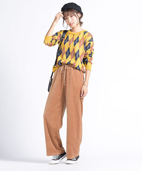 LIPSTAR（リップスター）の「アーガイルジャガードニット（ニット/セーター・レディース・ブラック系その他/イエロー系その他/レッド系その他・M）」の11枚目の写真