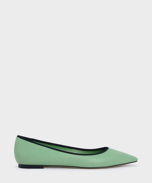CHARLES & KEITH（チャールズ & キース）の「メッシュディテールバレリーナ / MESH DETAIL BALLERINAS（バレエシューズ・レディース・ブラック/グリーン・24.5cm/23cm/25cm/23.5cm）」の2枚目の写真